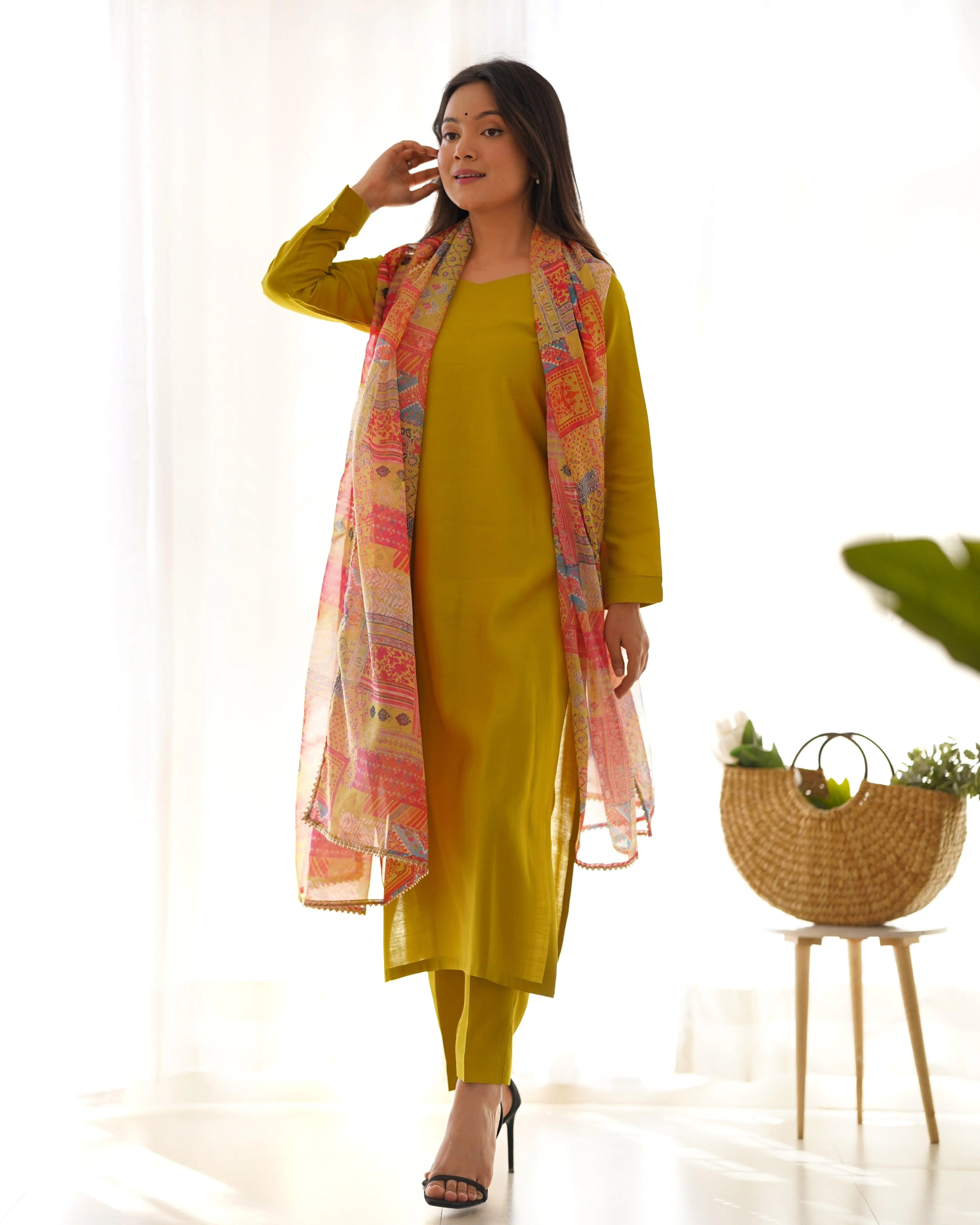 Amazing Pure Viscous Straight Kutta Pant Suit