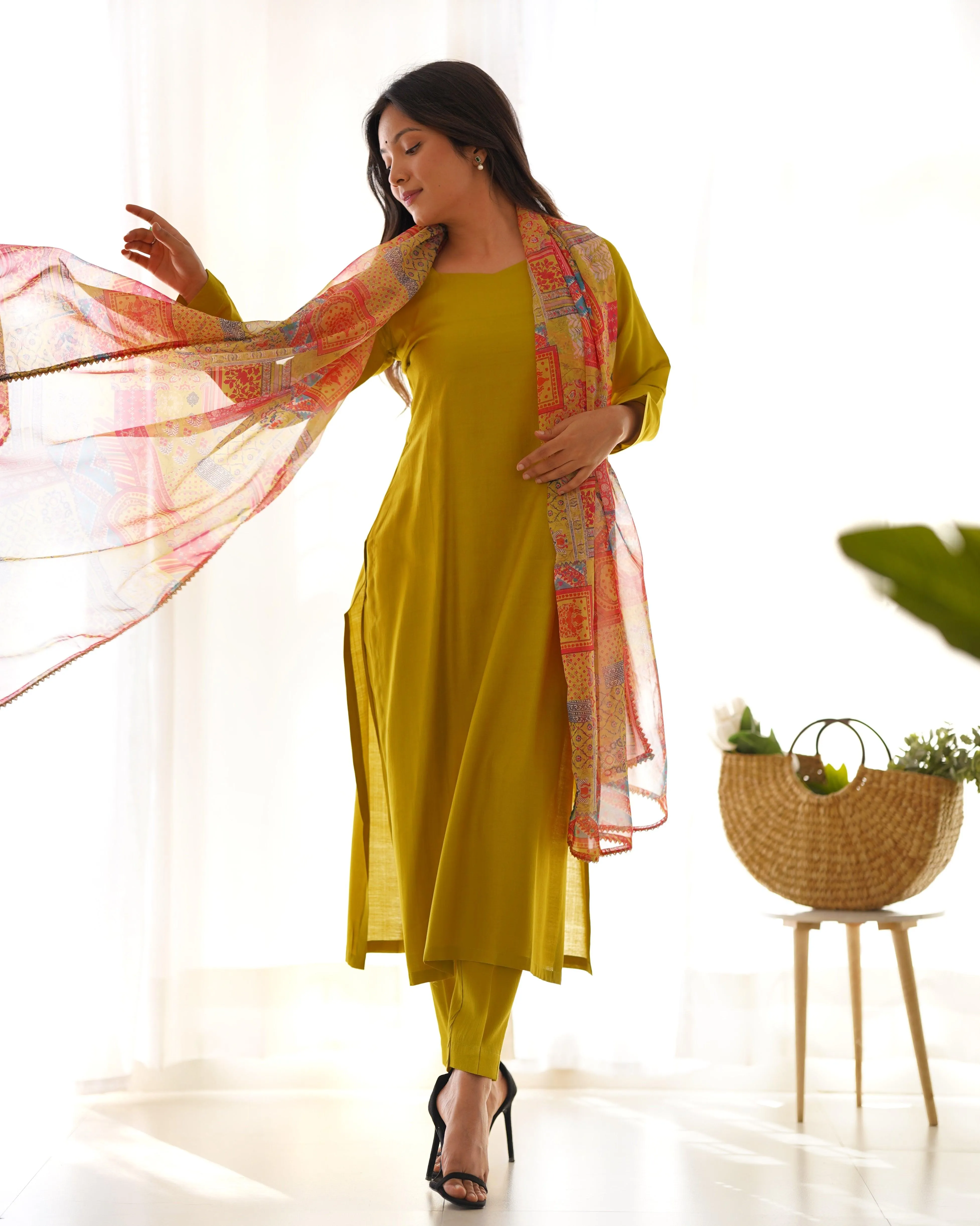 Amazing Pure Viscous Straight Kutta Pant Suit
