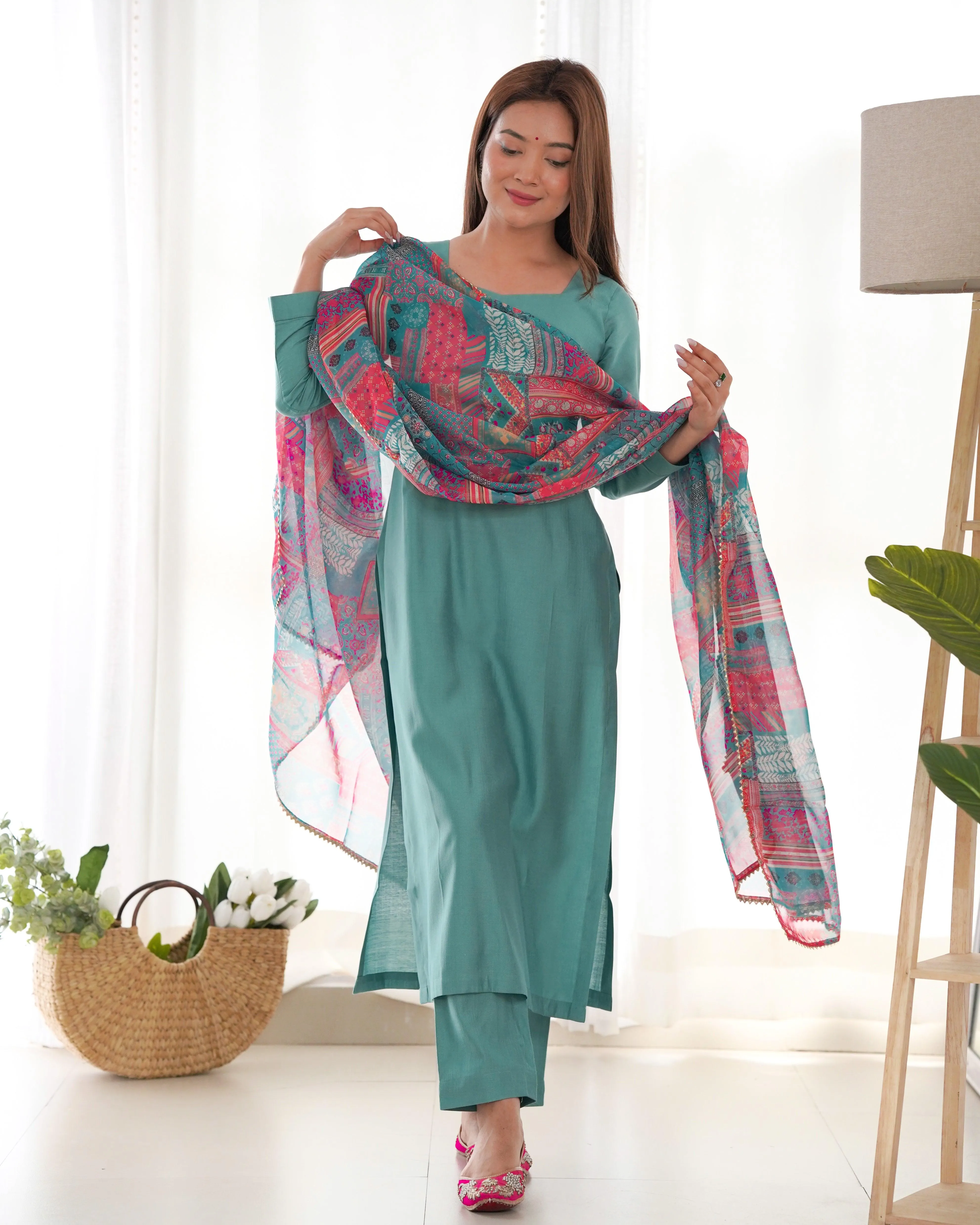 Amazing Pure Viscous Straight Kutta Pant Suit