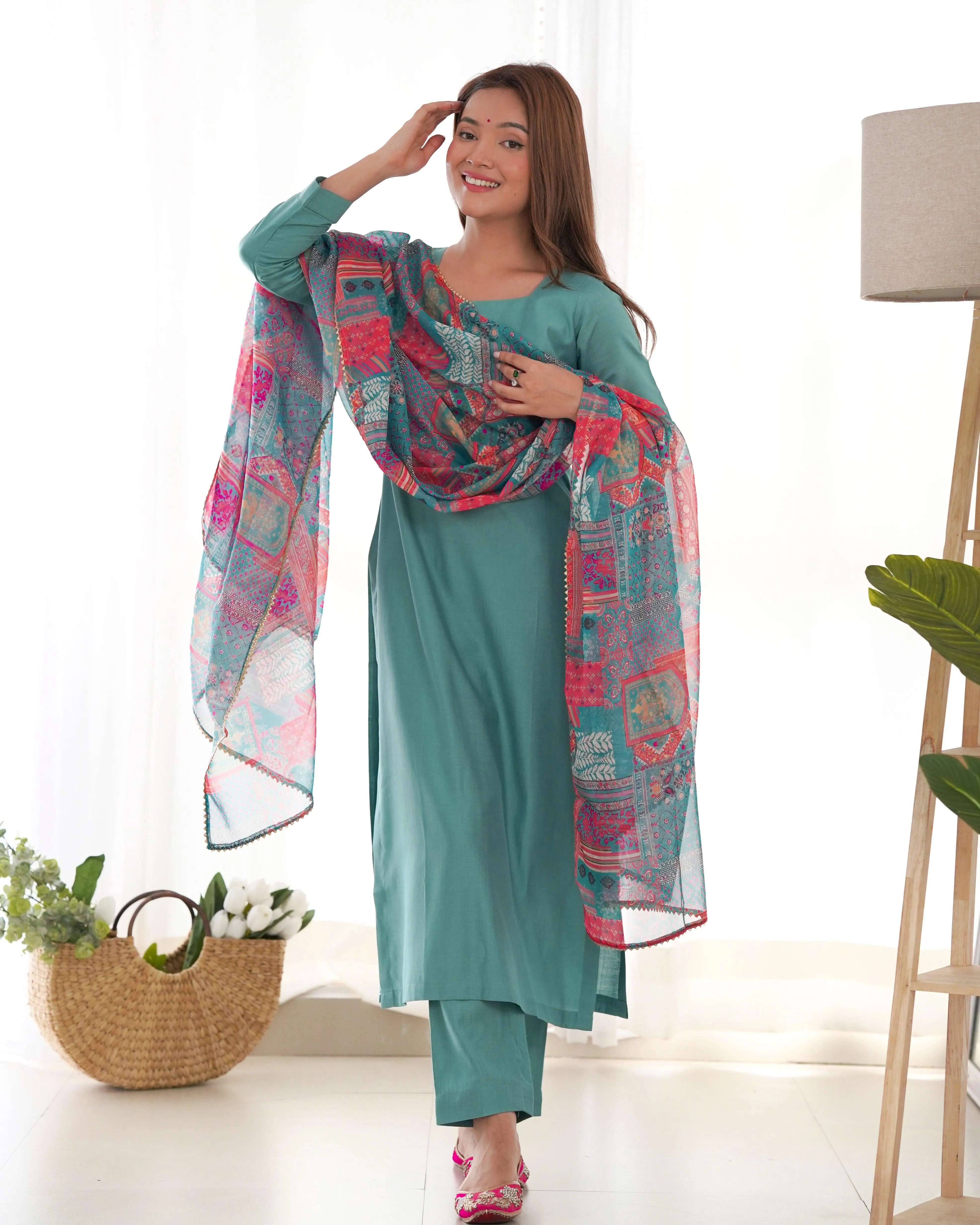 Amazing Pure Viscous Straight Kutta Pant Suit