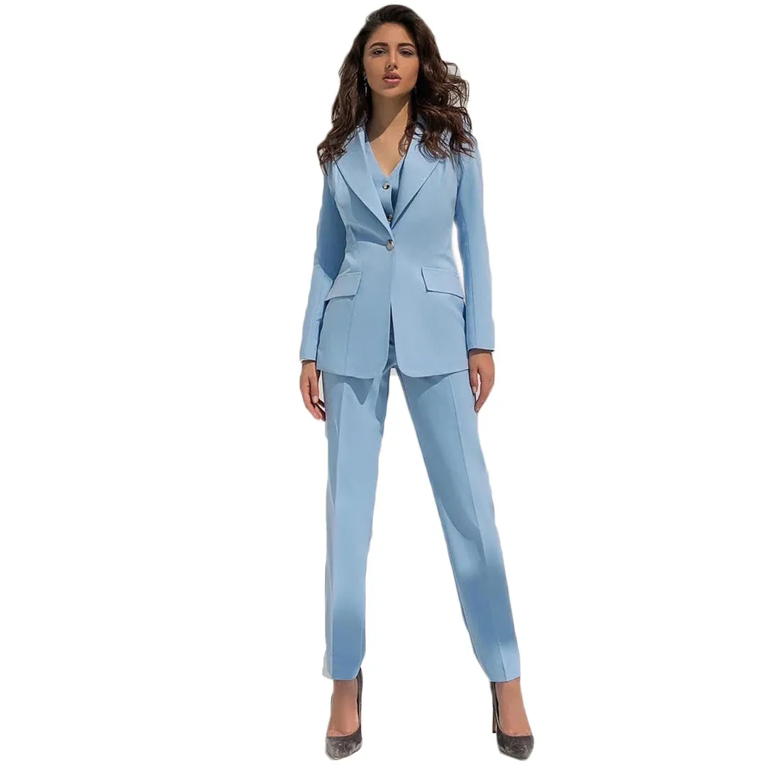 Autumn Women Blazer Jacket Trousers & Vest  Elegant Suit