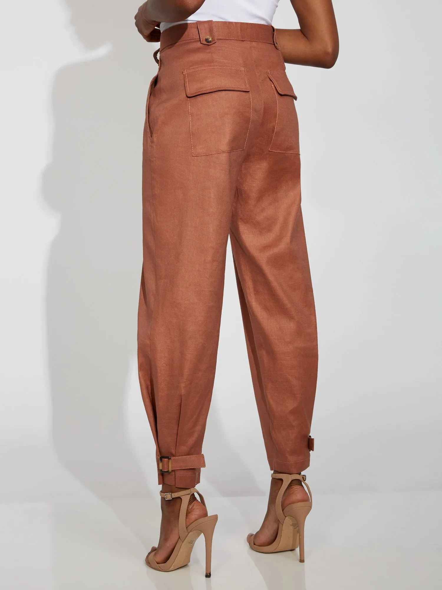 Belted Linen Pant