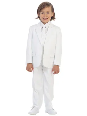 Big Boys White Jacket Pants Vest Tie Shirt Suit 5-16 Husky