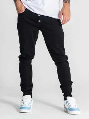 Black Button Up Zipper Jeans