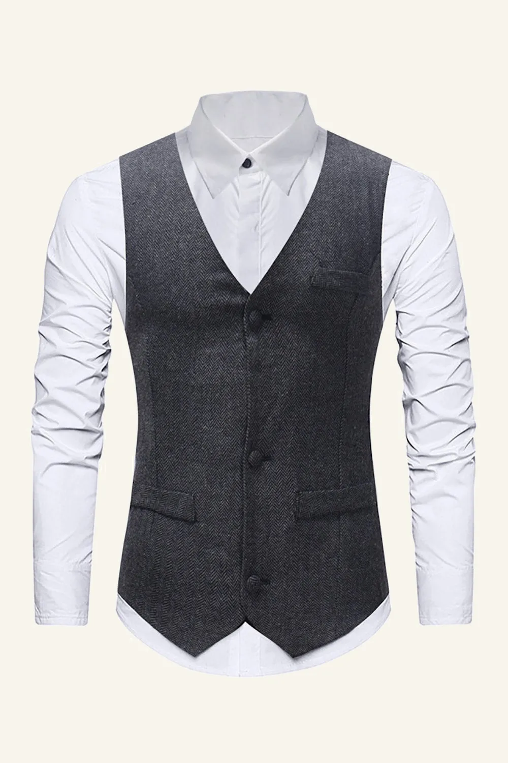 Burgundy Solid Men's Dress Vest With Belt Back