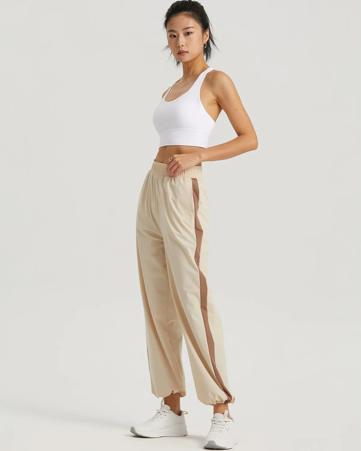 Carly Relaxed Fit Joggers - Beige