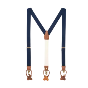 Classic Silk Suspenders - Navy Tides