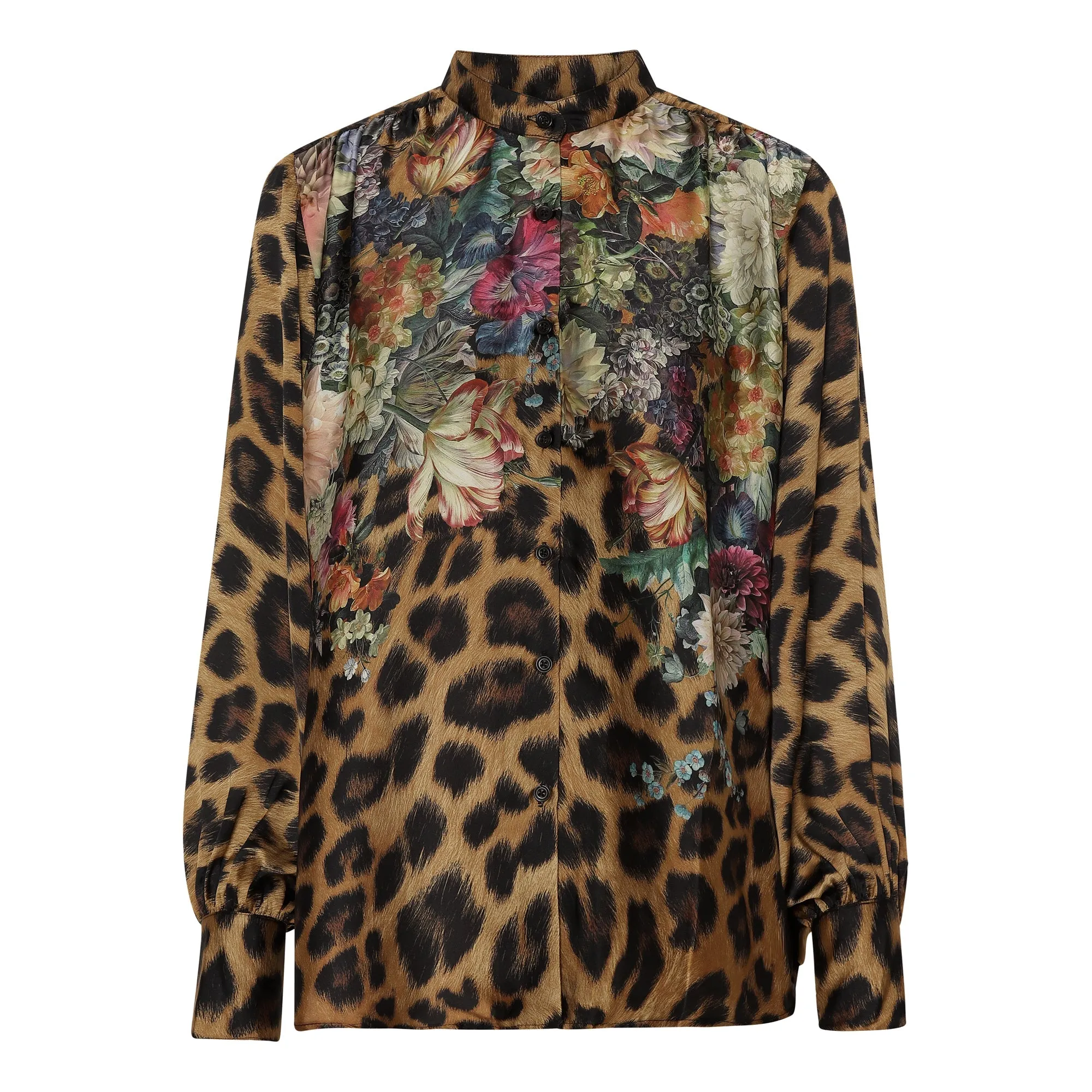 Cornelia Flower Leopard Print Shirt
