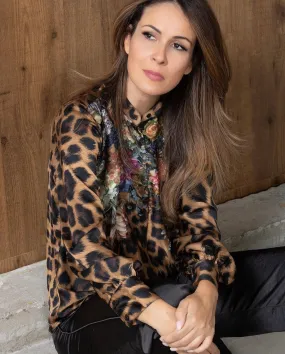 Cornelia Flower Leopard Print Shirt