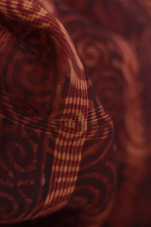 Creative Bee 'colva' Natural Dye Block Print Filature Silk Dupatta