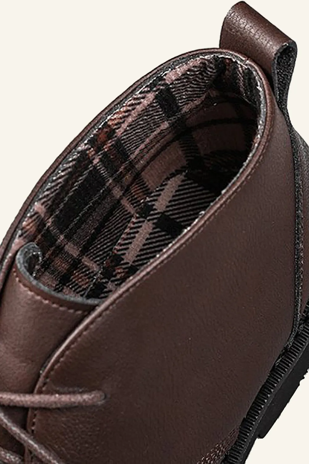 Dark Brown Lace-Up Vintage Men's Boots
