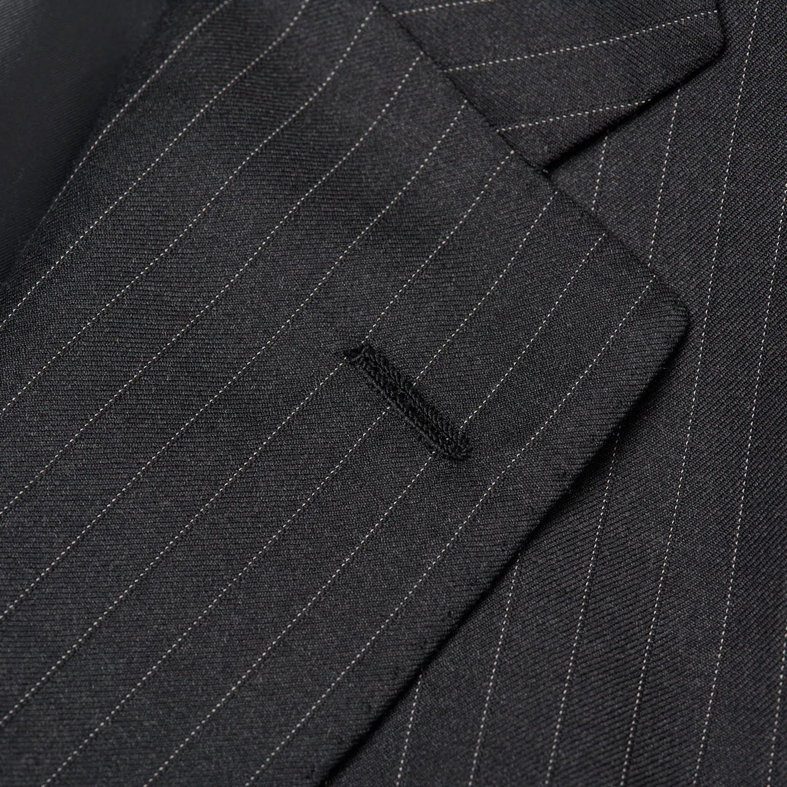 D'AVENZA Handmade Charcoal Gray Pinstriped Wool Suit EU 54 NEW US 42-44