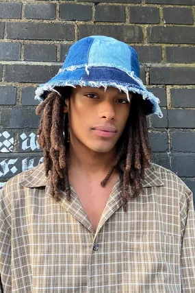 Denim Patchwork Bucket Hat