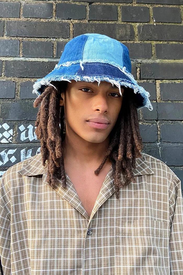 Denim Patchwork Bucket Hat