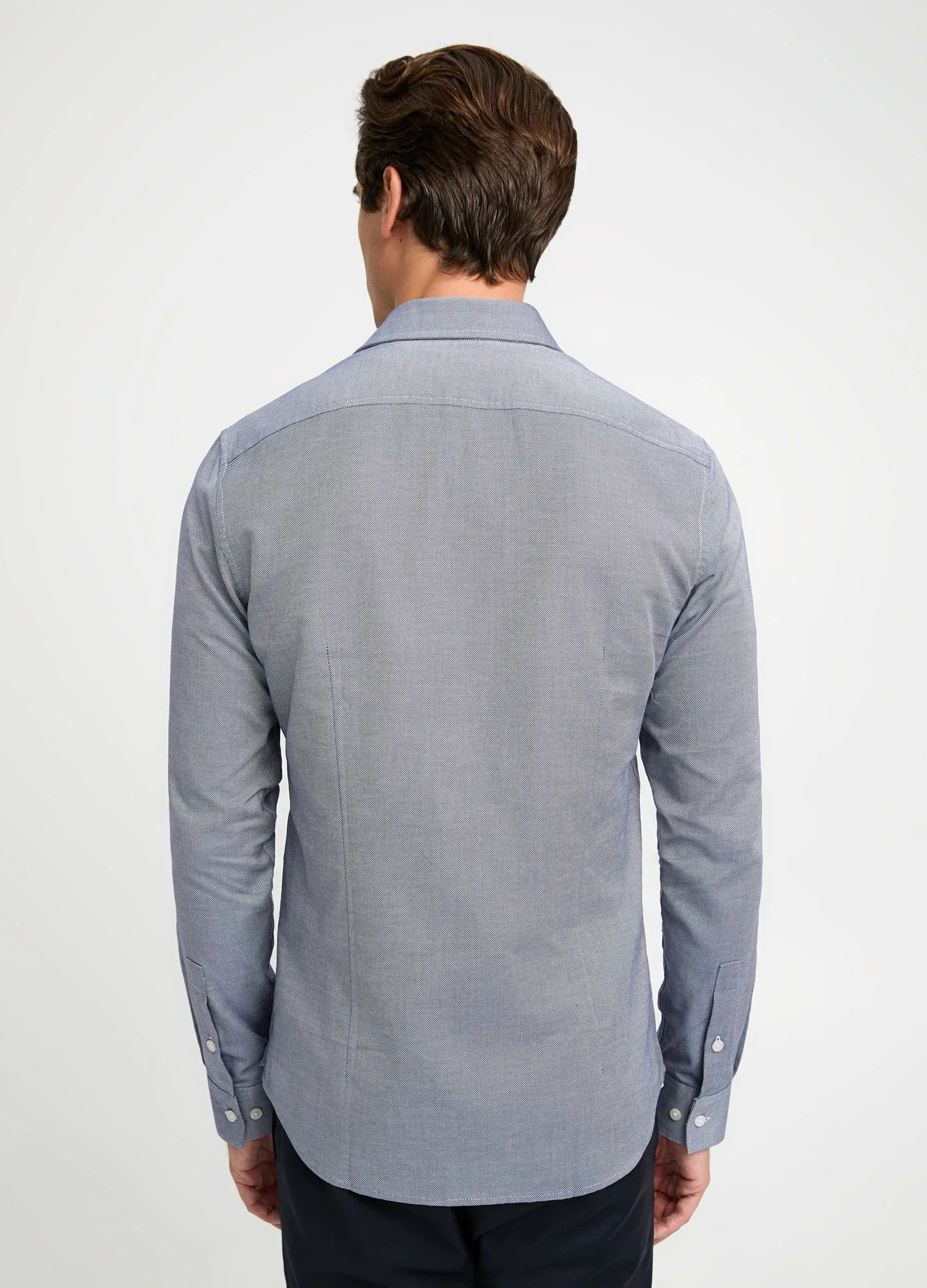 Duo Tone Cotton Oxford Shirt Blue Combo