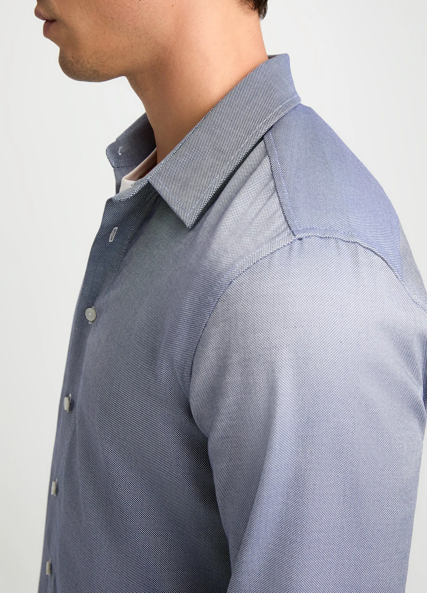 Duo Tone Cotton Oxford Shirt Blue Combo