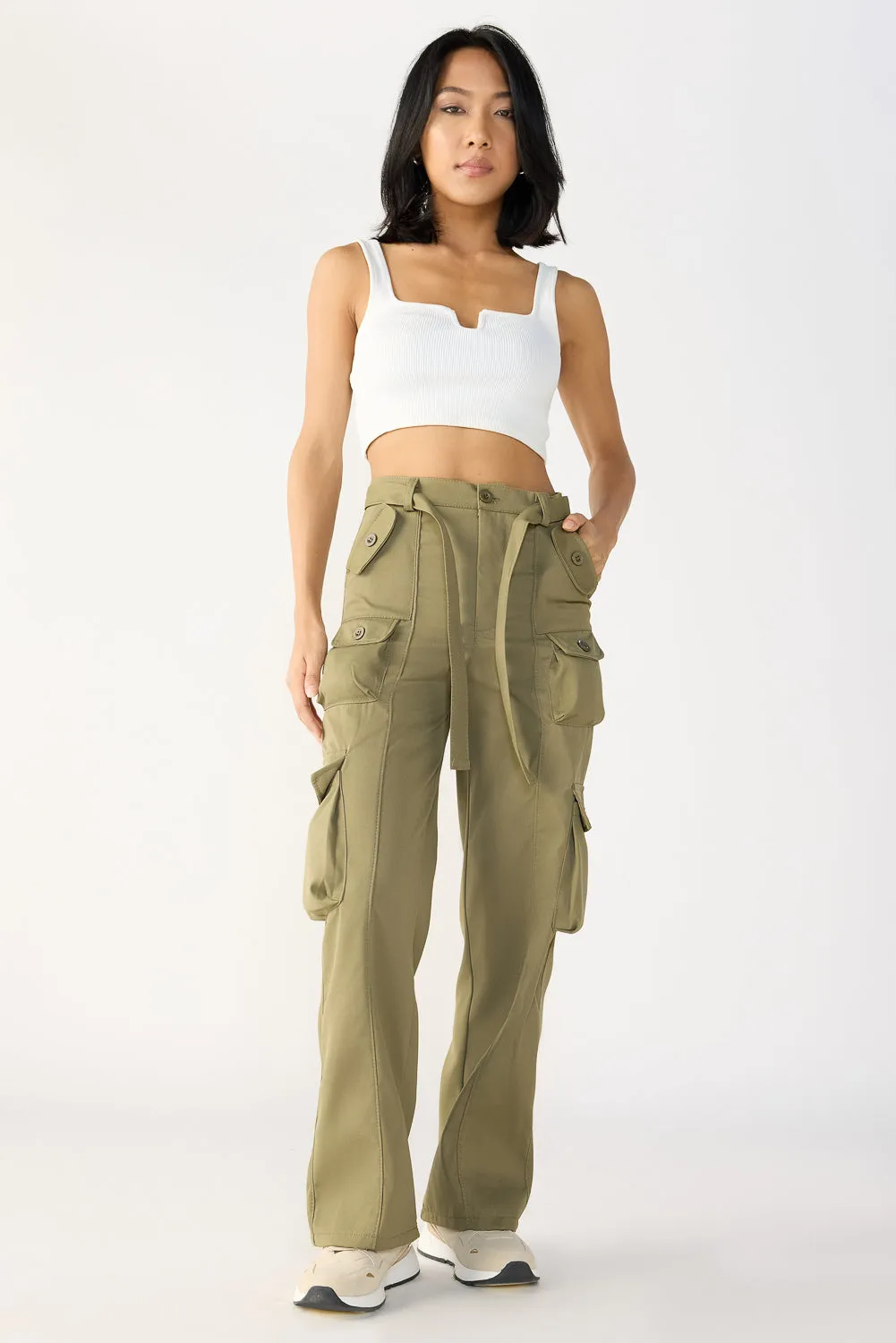 Dusky Olive Straight Cargos