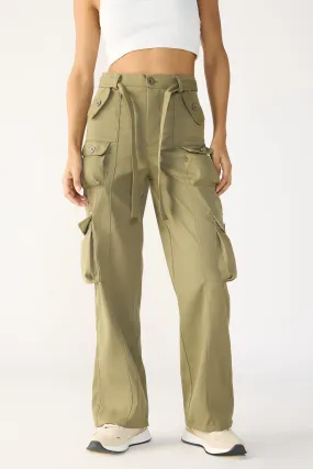Dusky Olive Straight Cargos