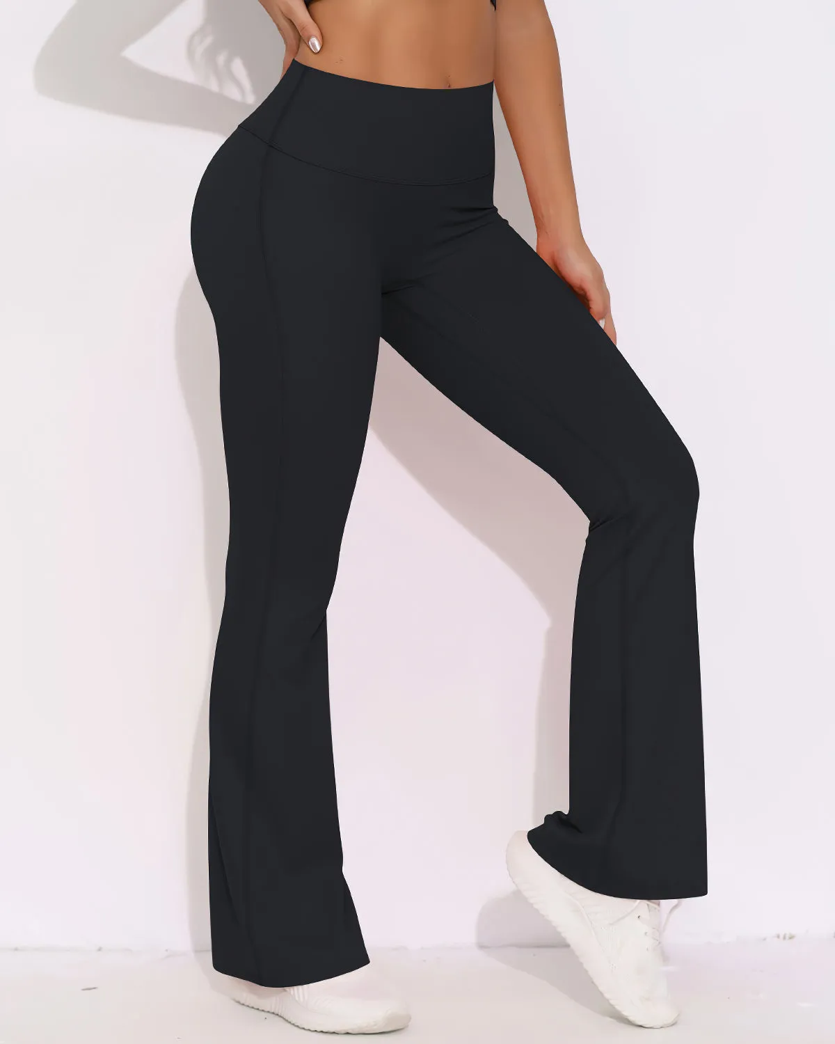 Elara Scrunch Flare Leggings - Black