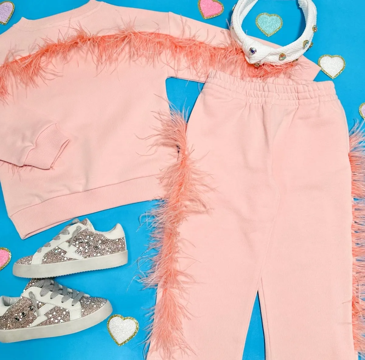 FEATHER TRIM PANTS