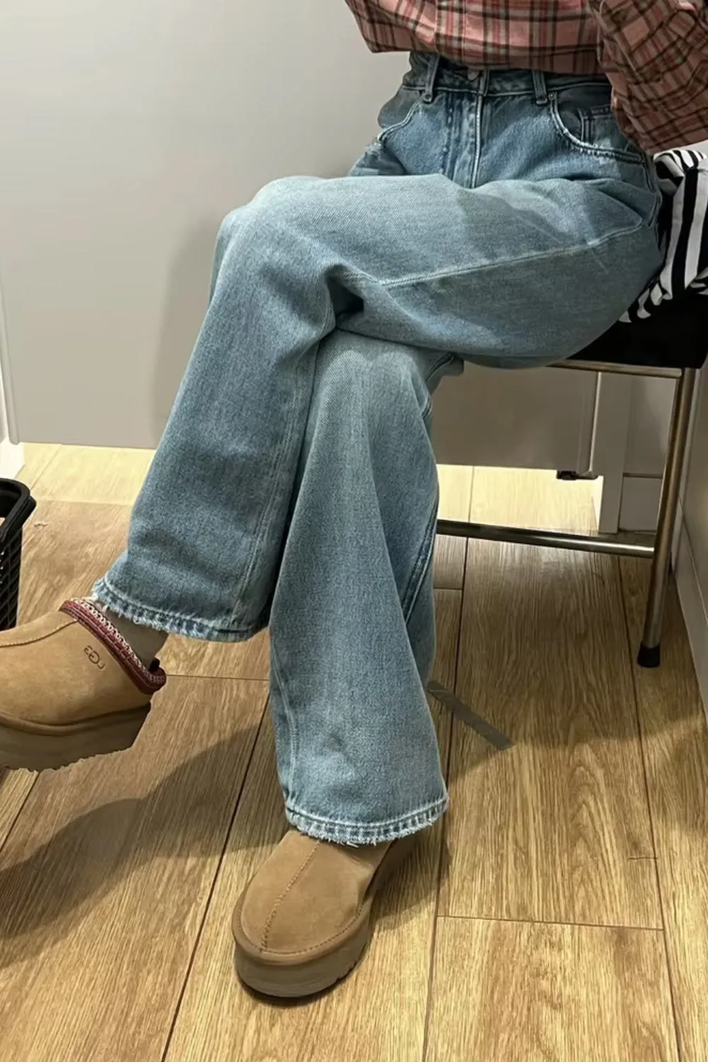 Flytonn-cute winter outfits casual winter outfits christmas outfit party look inspos High Waist Casual Basic Jeans Pants
