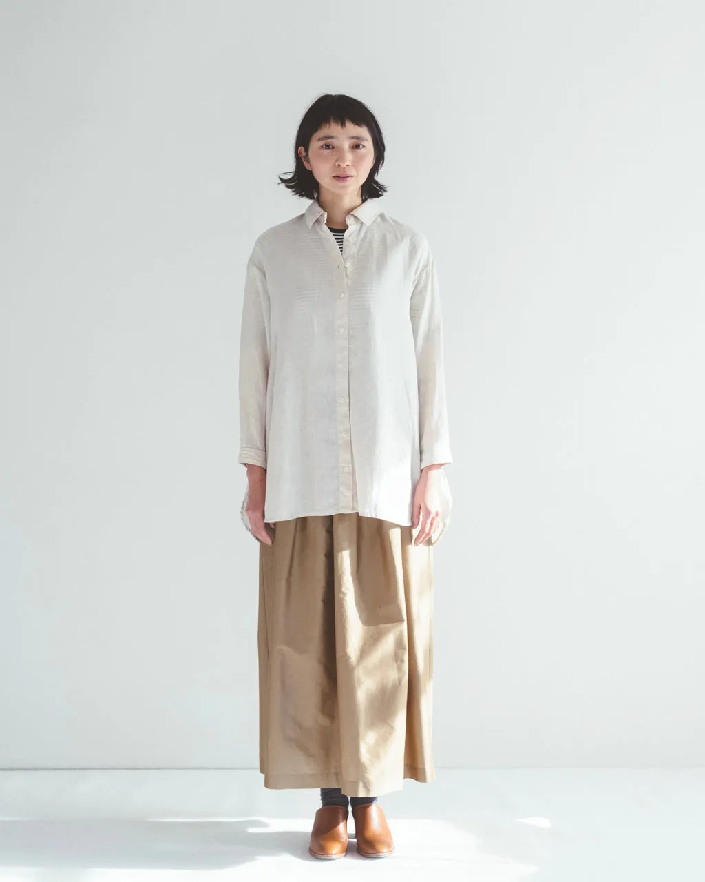 Fog Linen Work Kaho Shirt - Ecru beige