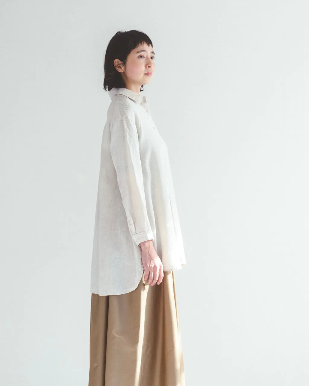 Fog Linen Work Kaho Shirt - Ecru beige