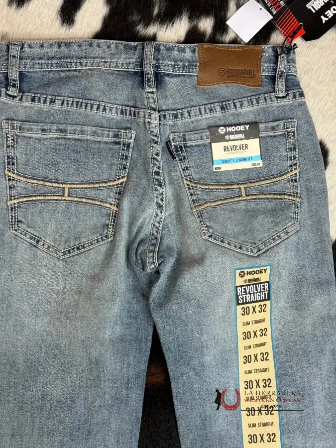 HOOEY X ROCK & ROLL JEAN REVOLVER STRAIGHT SLIM FIT STRAIGHT LEG LIGHT BLUE