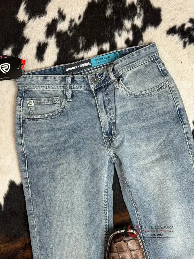 HOOEY X ROCK & ROLL JEAN REVOLVER STRAIGHT SLIM FIT STRAIGHT LEG LIGHT BLUE
