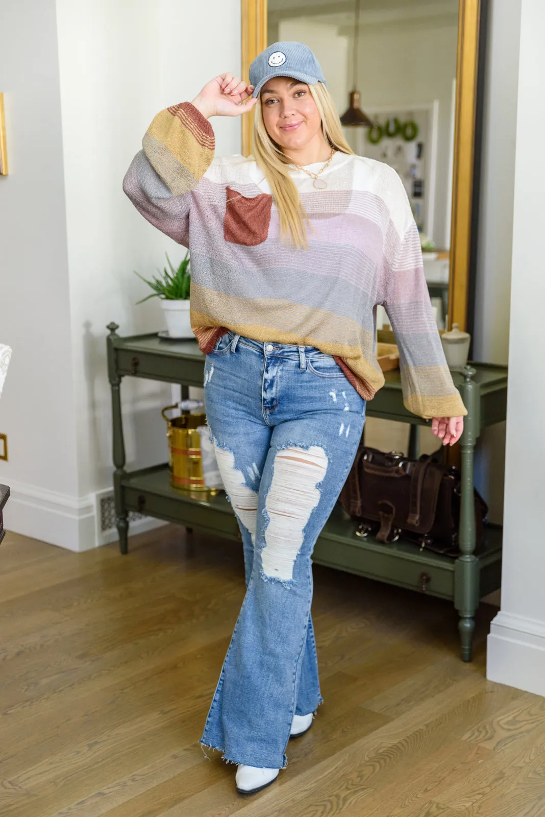 Judy Blue By a Thread Destroyed Flare Jeans