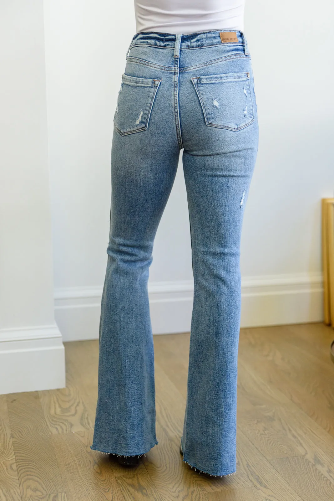 Judy Blue By a Thread Destroyed Flare Jeans
