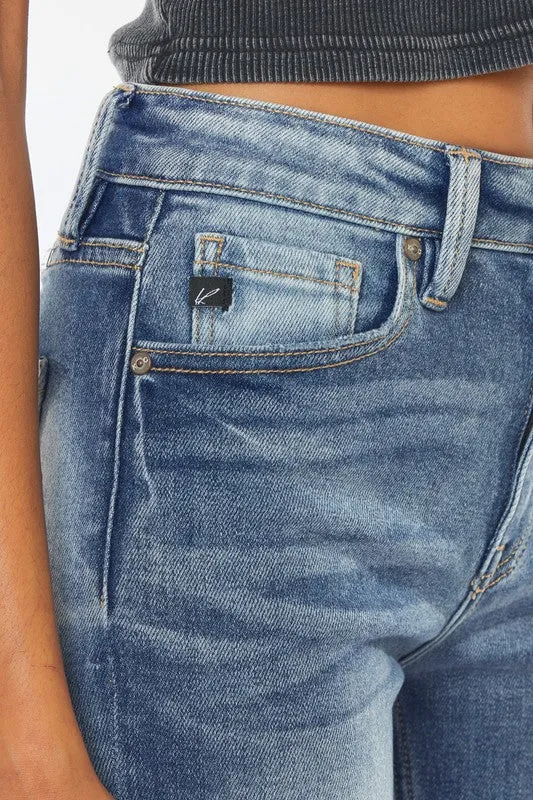 KanCan High Rise Cuffed Slim Straight Jeans