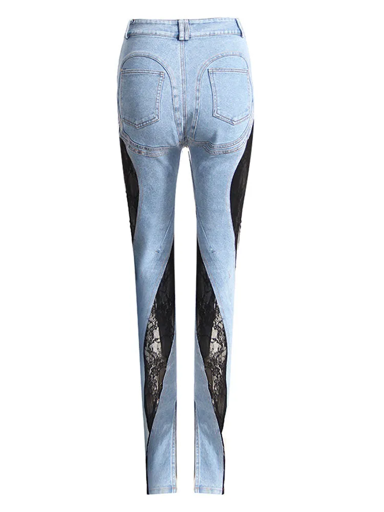 Lace Denim Jacket & Jeans Look