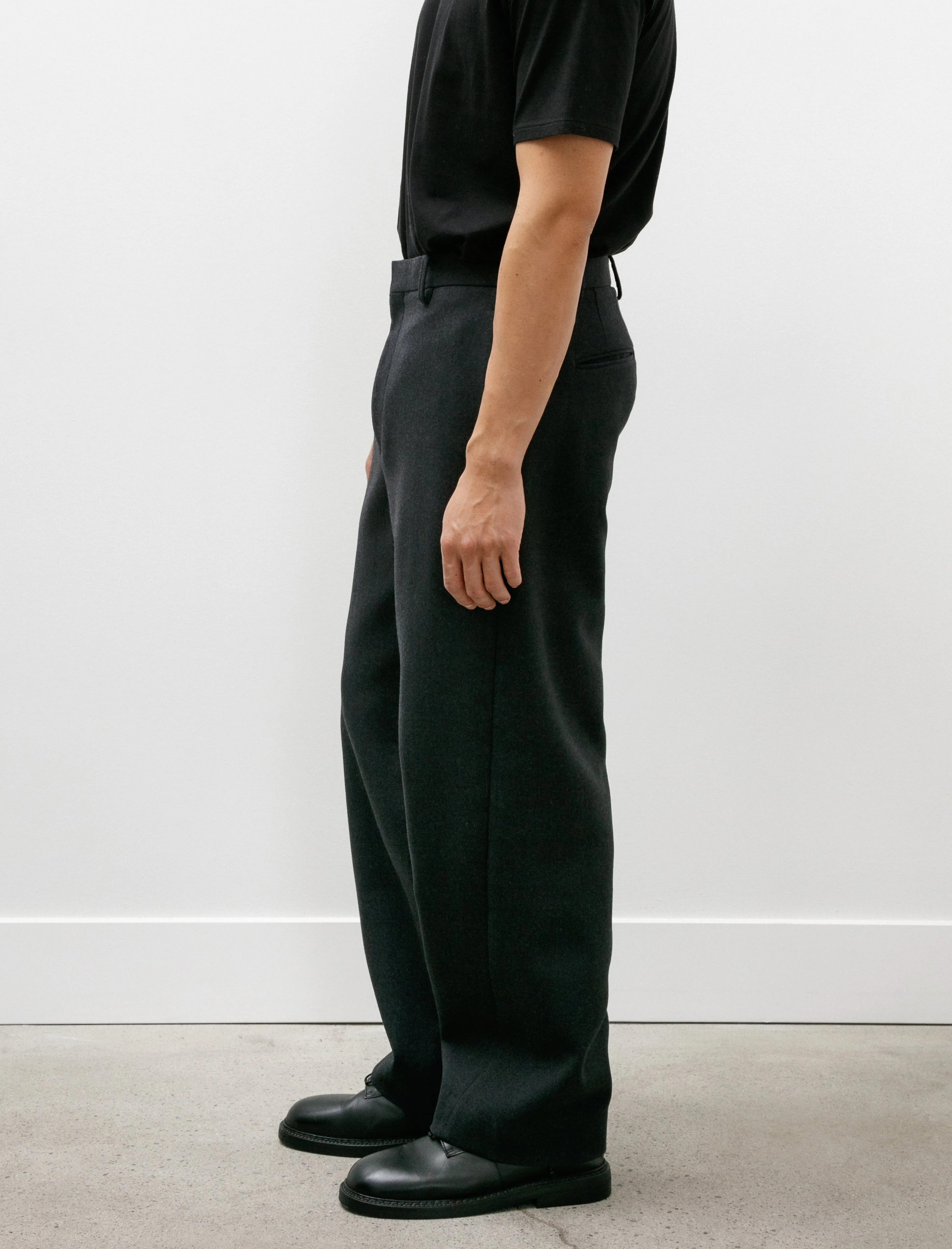 Light Melton Slacks Top Charcoal