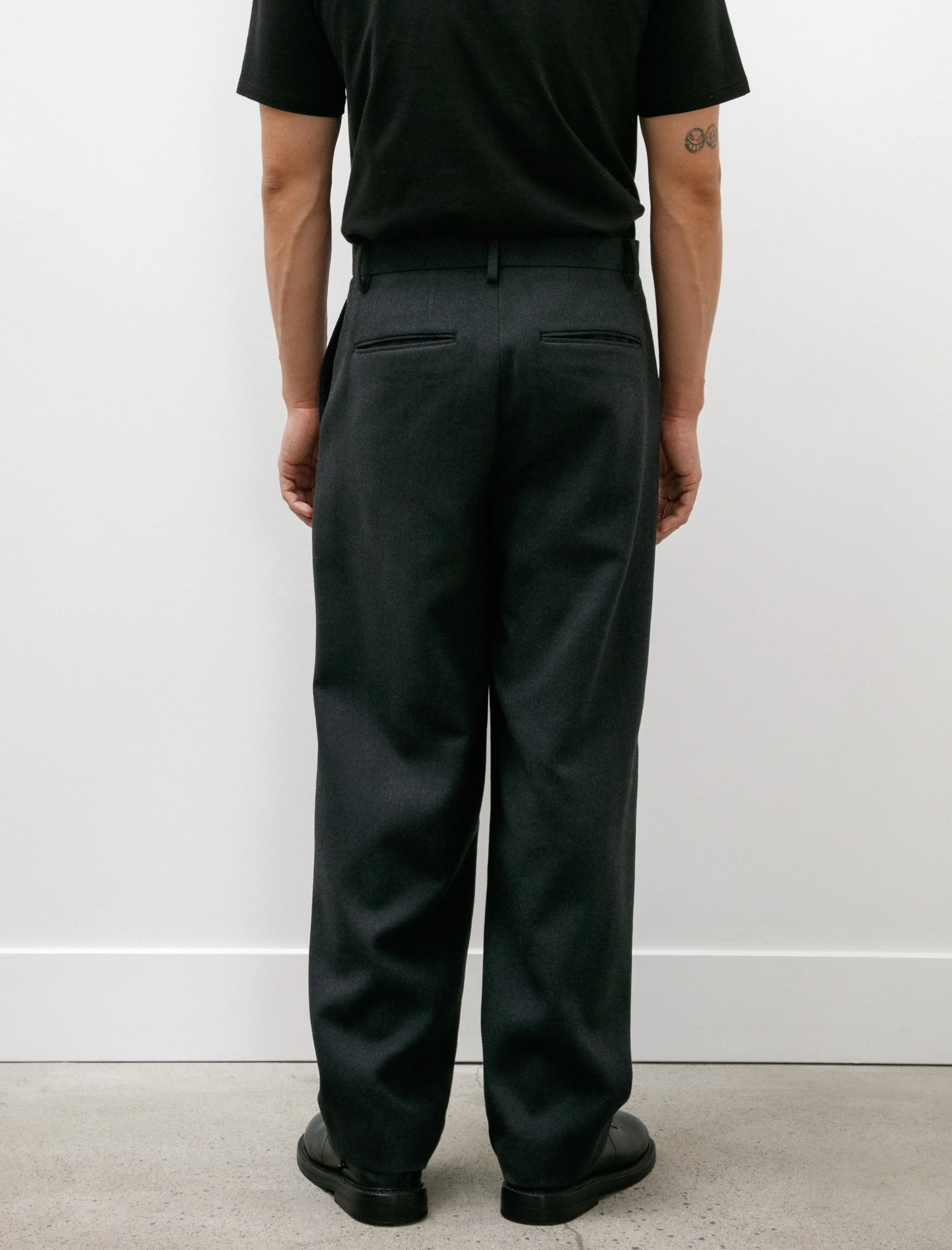Light Melton Slacks Top Charcoal