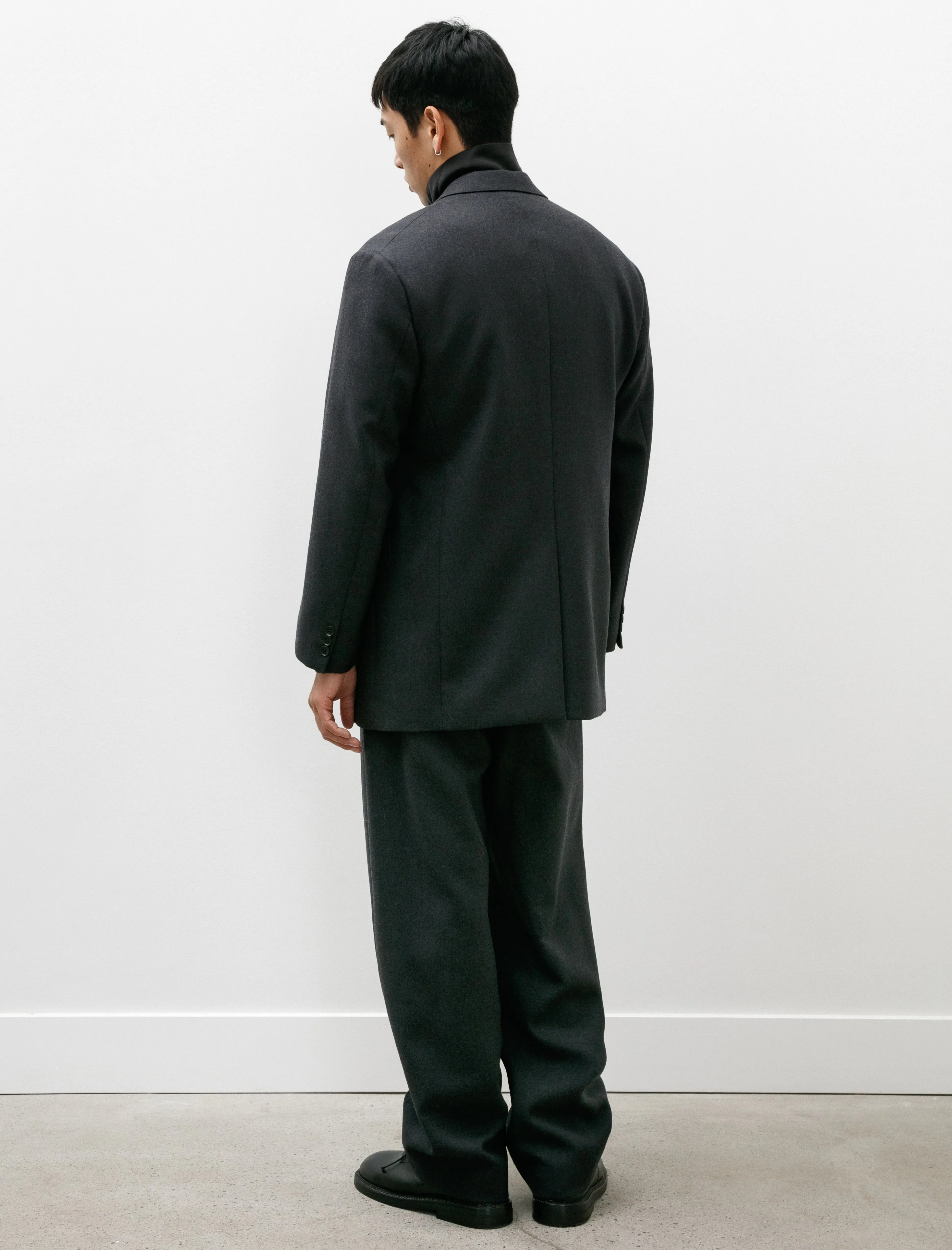 Light Melton Slacks Top Charcoal