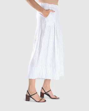 Linea Palazzo Crop Pants, White