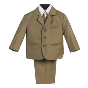 Little Boys Olive Wedding Easter 5 Pcs Special Occasion Suit 2-7