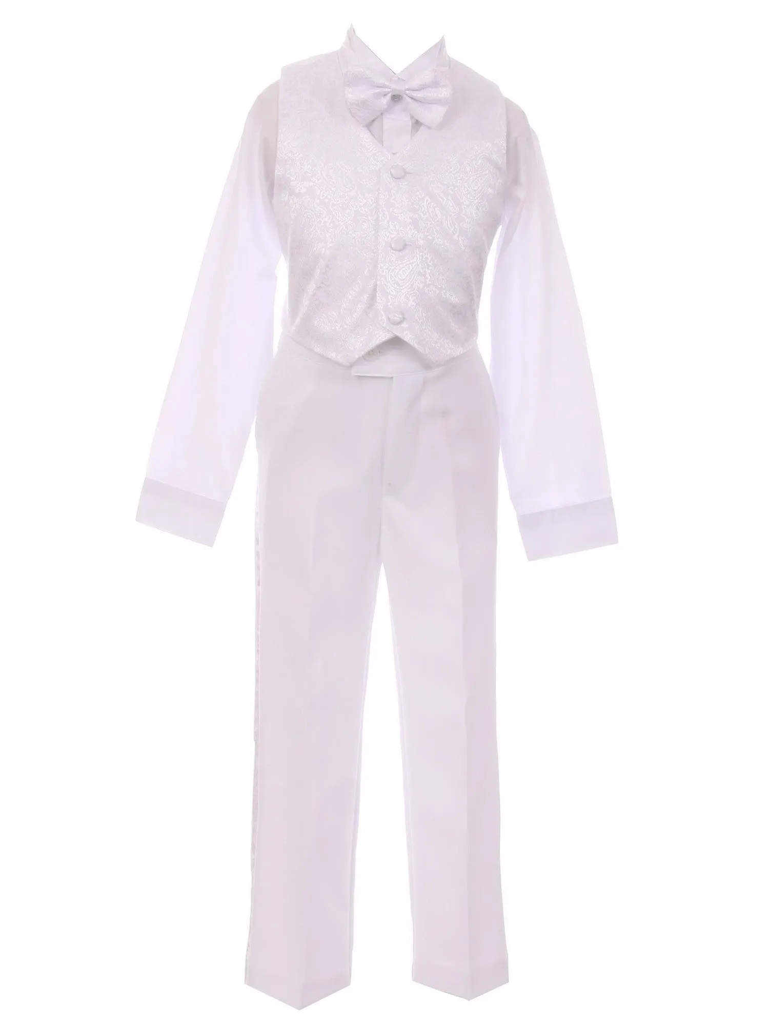 Little Boys White Guardian Angel Embroidery Baptism Tuxedo Suit 2T-7