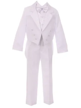 Little Boys White Guardian Angel Embroidery Baptism Tuxedo Suit 2T-7