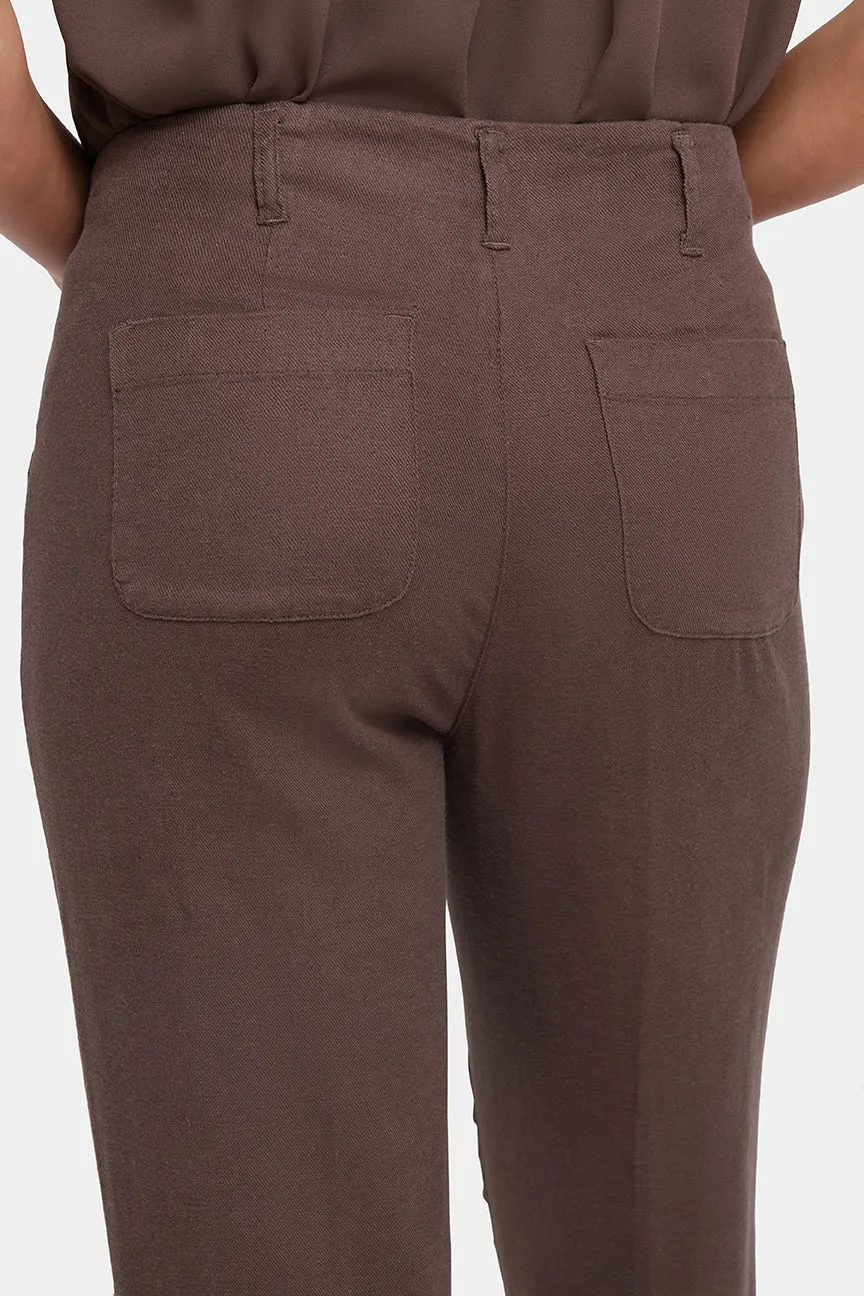 Marilyn Straight Pants In Stretch Linen | Coffee Bean