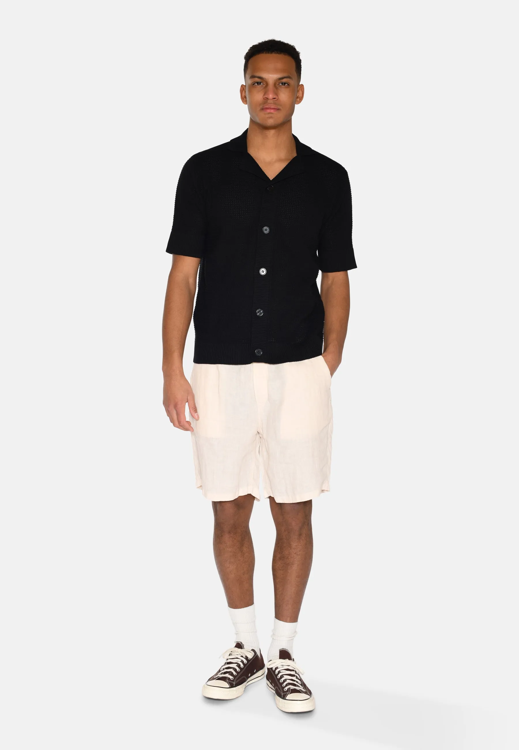 Mason crochet polo shirt 4177 - Black
