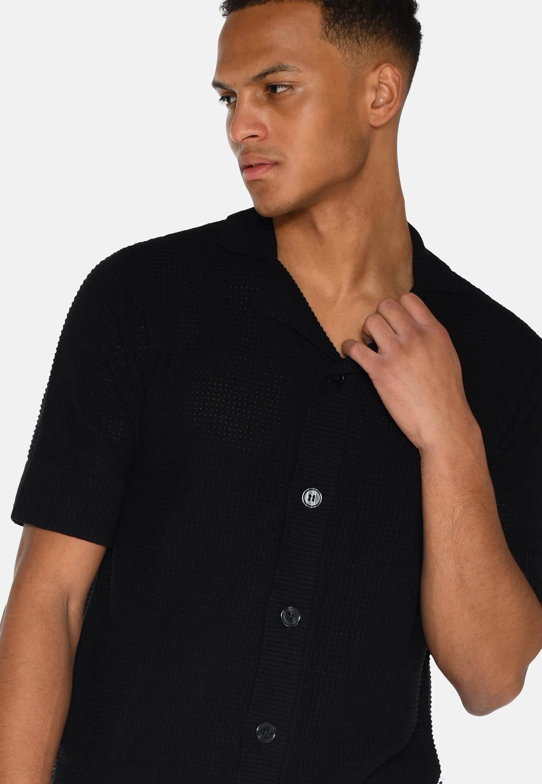 Mason crochet polo shirt 4177 - Black