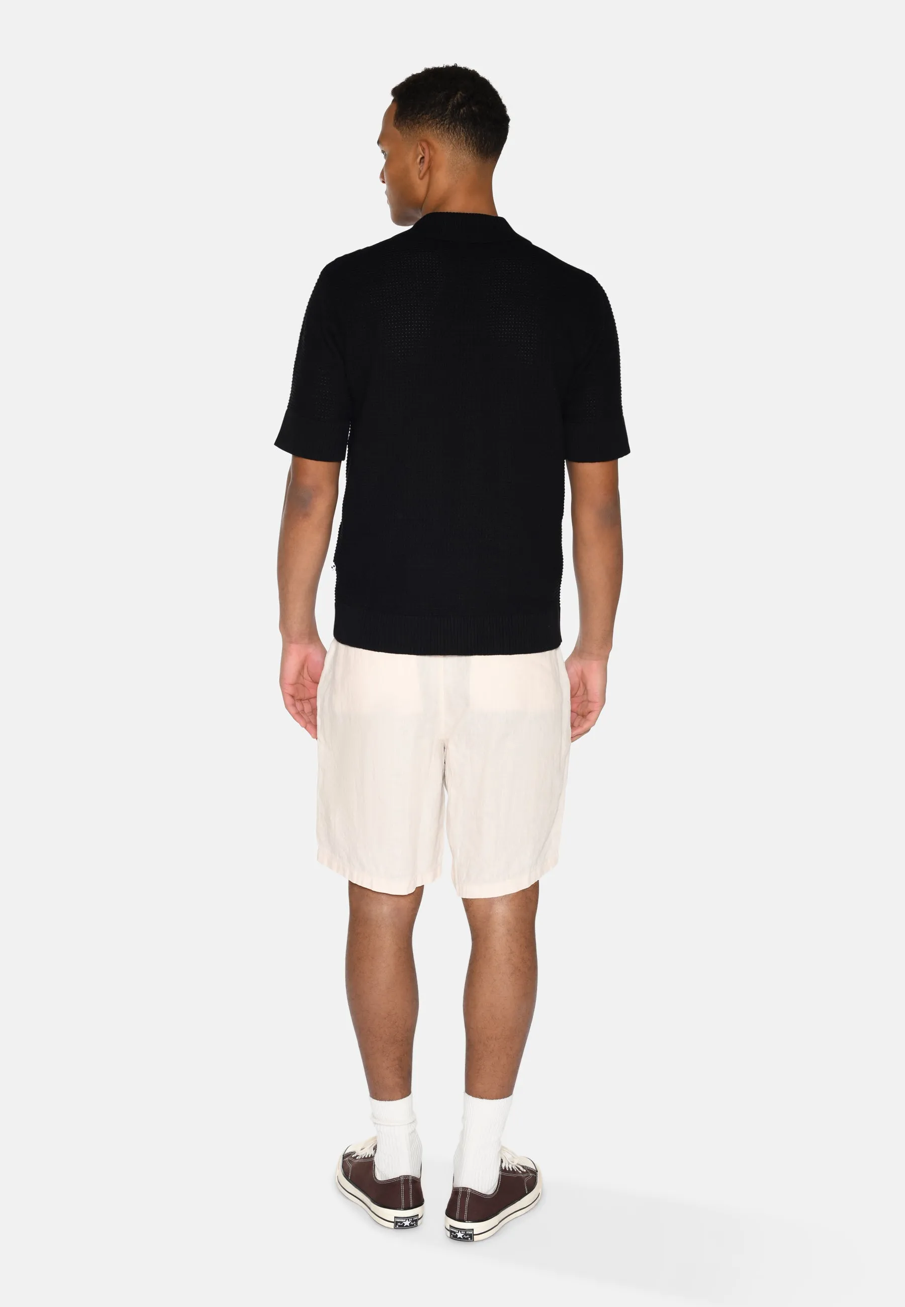 Mason crochet polo shirt 4177 - Black