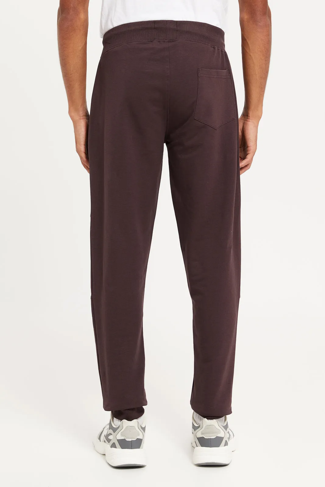 Men Burgundy Biker Joggers