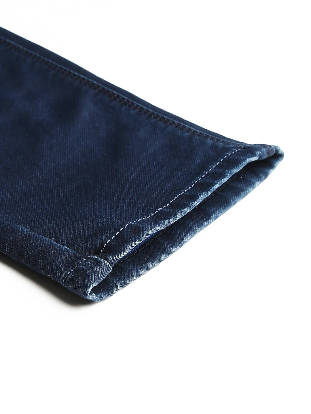 Men Indigo Slim Fit Mid Rise Clean Look Stretchable Jeans