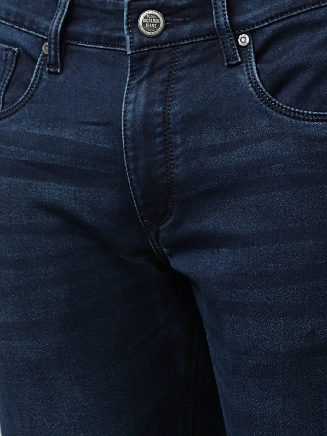 Men Indigo Slim Fit Mid Rise Clean Look Stretchable Jeans