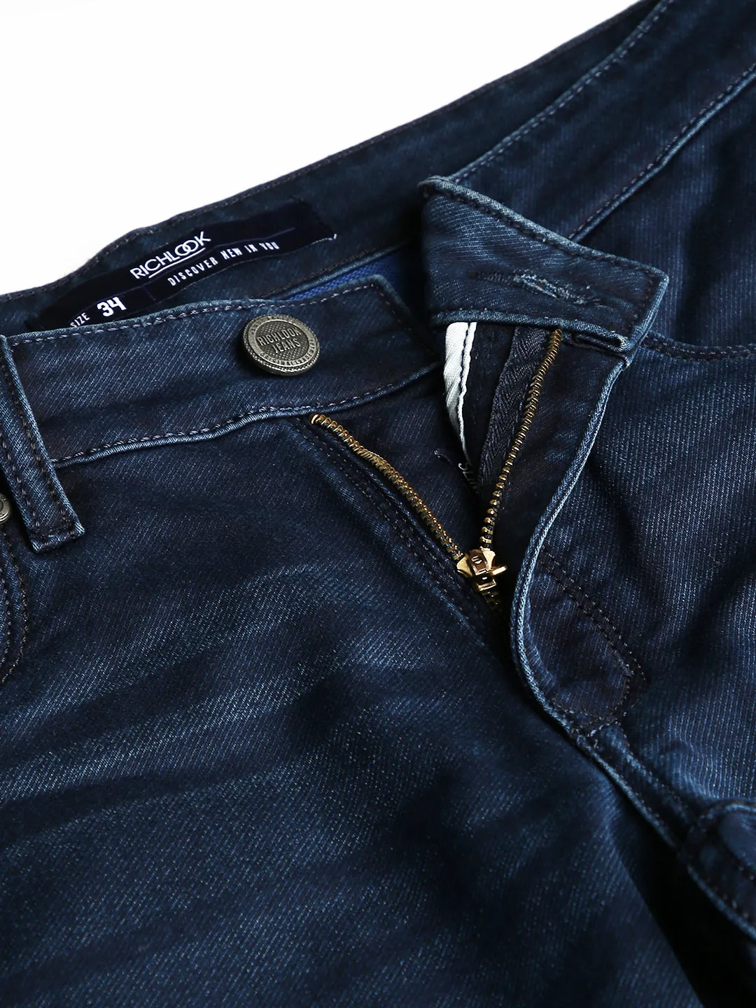 Men Indigo Slim Fit Mid Rise Clean Look Stretchable Jeans