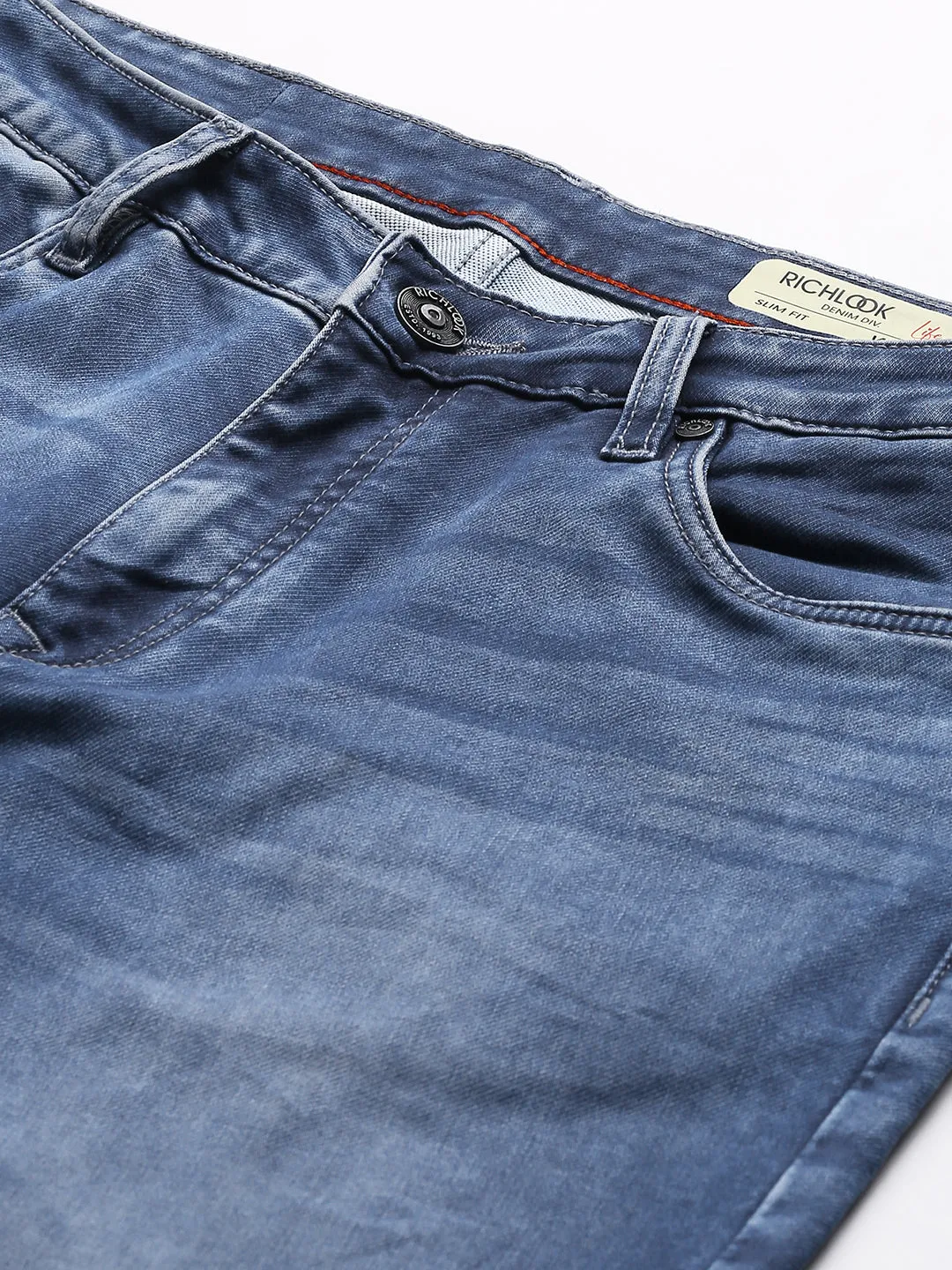 Men Mid Blue Slim Fit Mid Rise Clean Look Stretchable Jeans