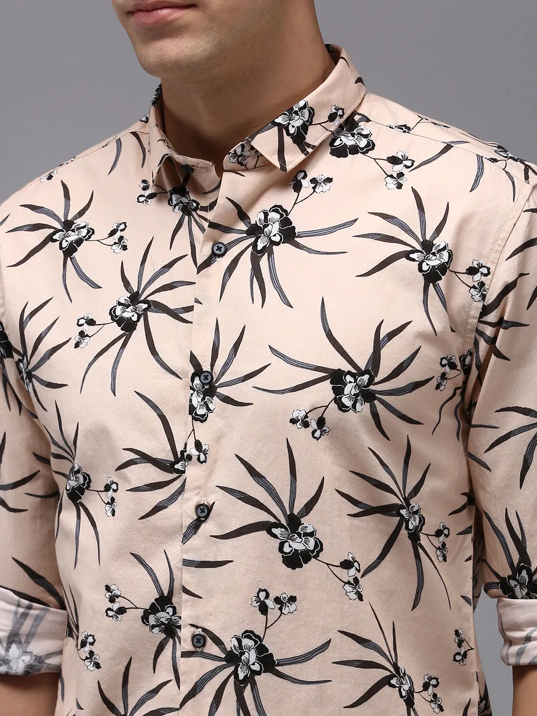 Men Pink Printed Casual Shirt